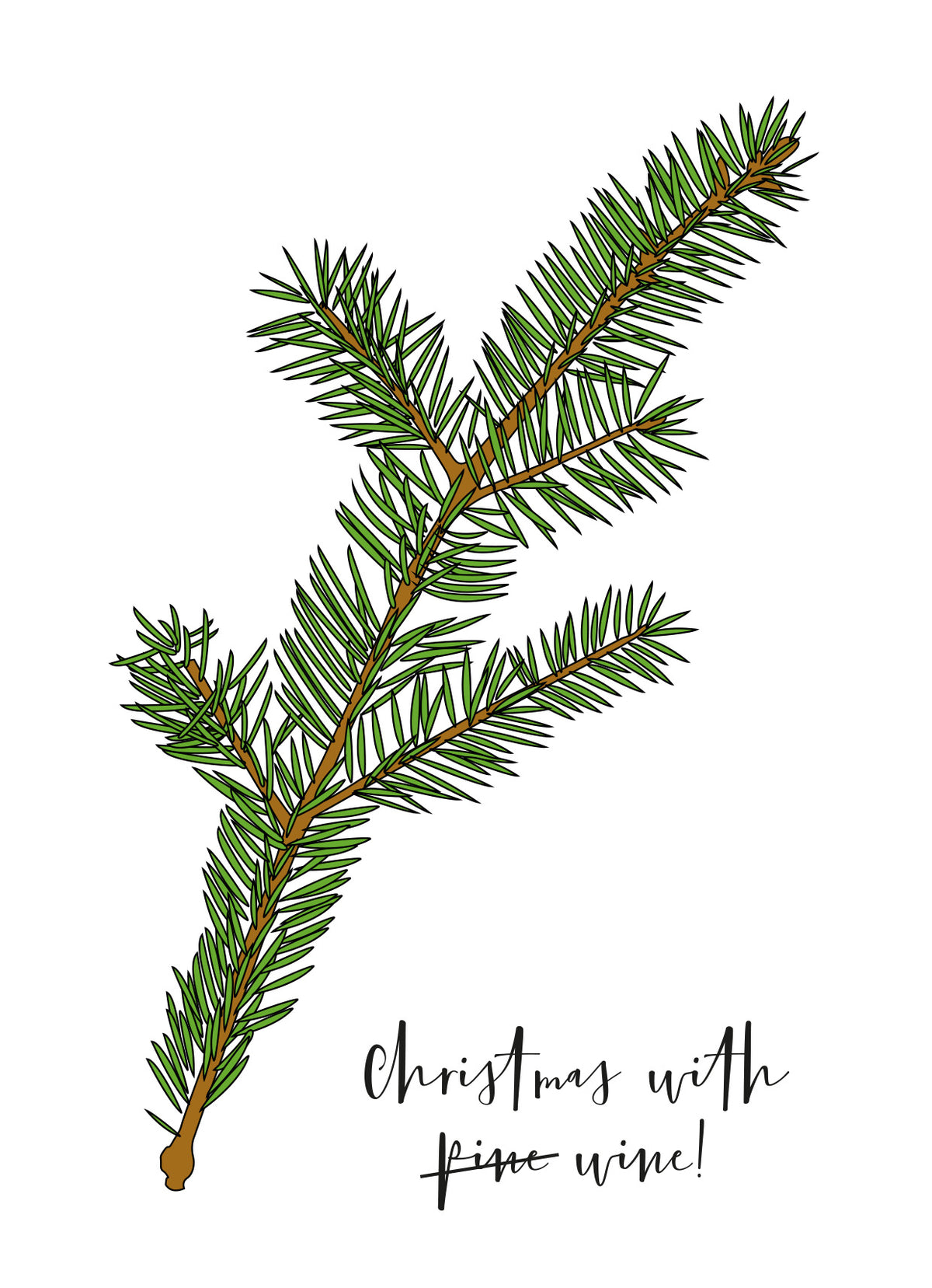 Christmas with Wine Christmas Greetings Card