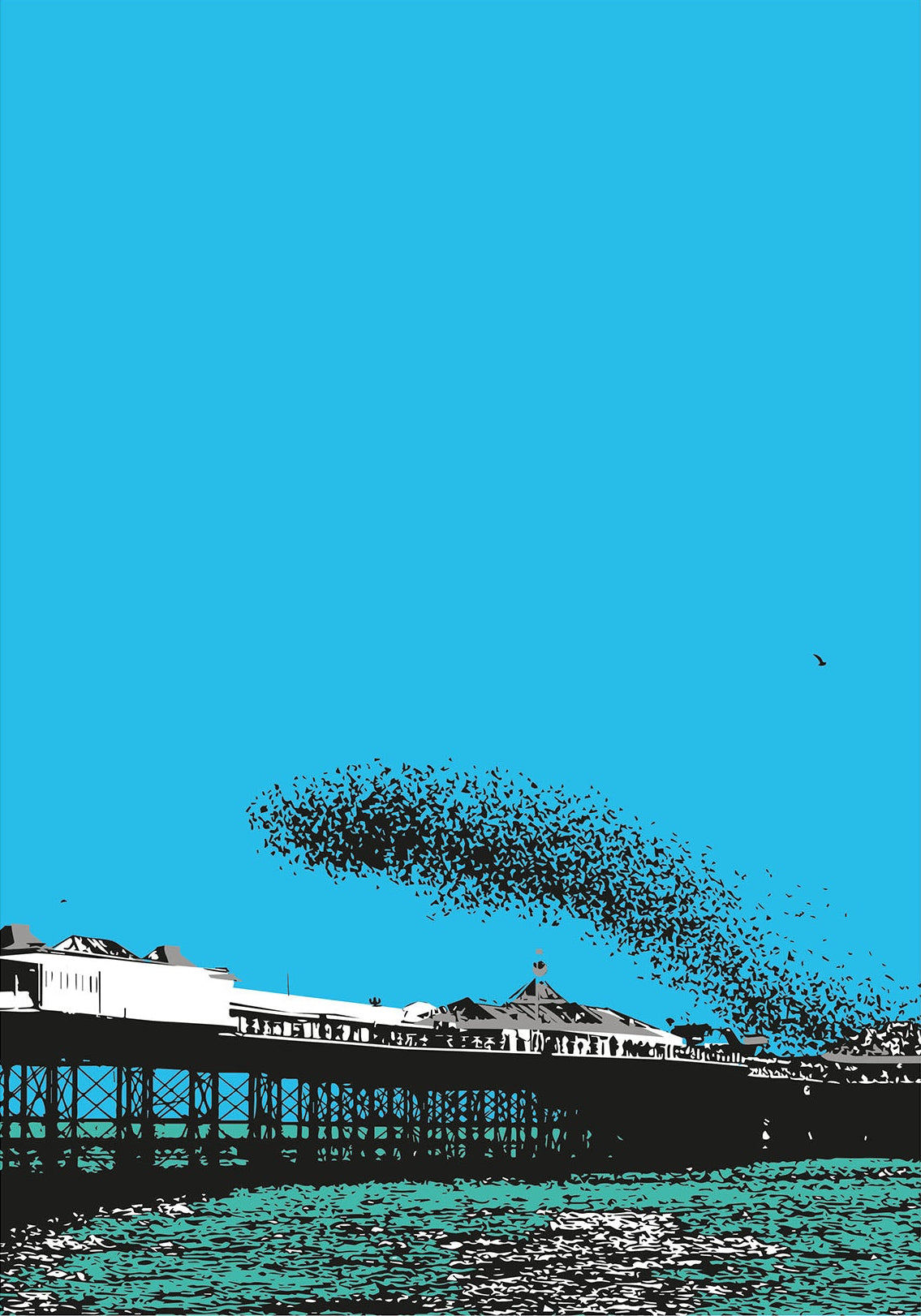 Murmuration Over Brighton Pier - A4 Print