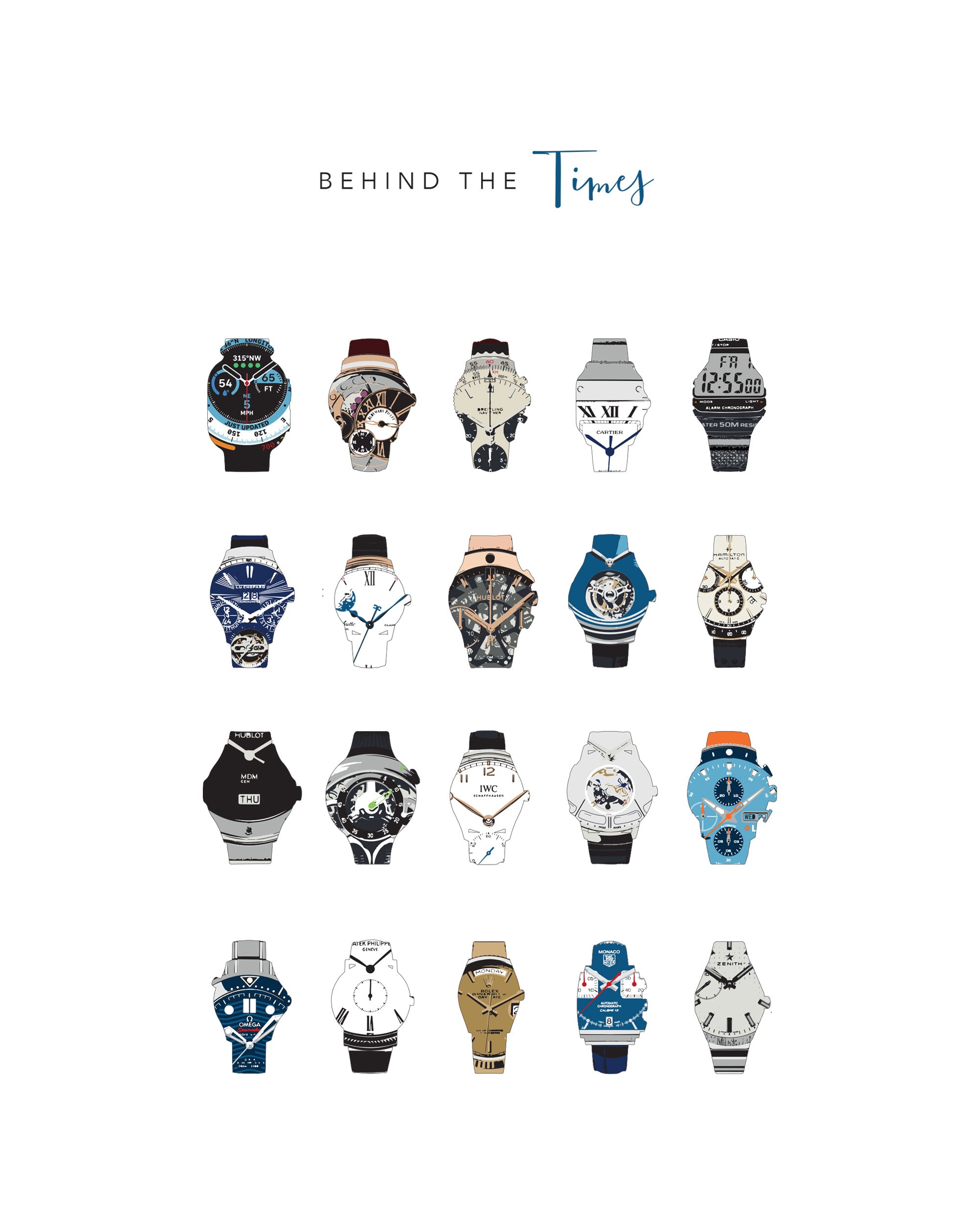 Behind The Times Greetings Card