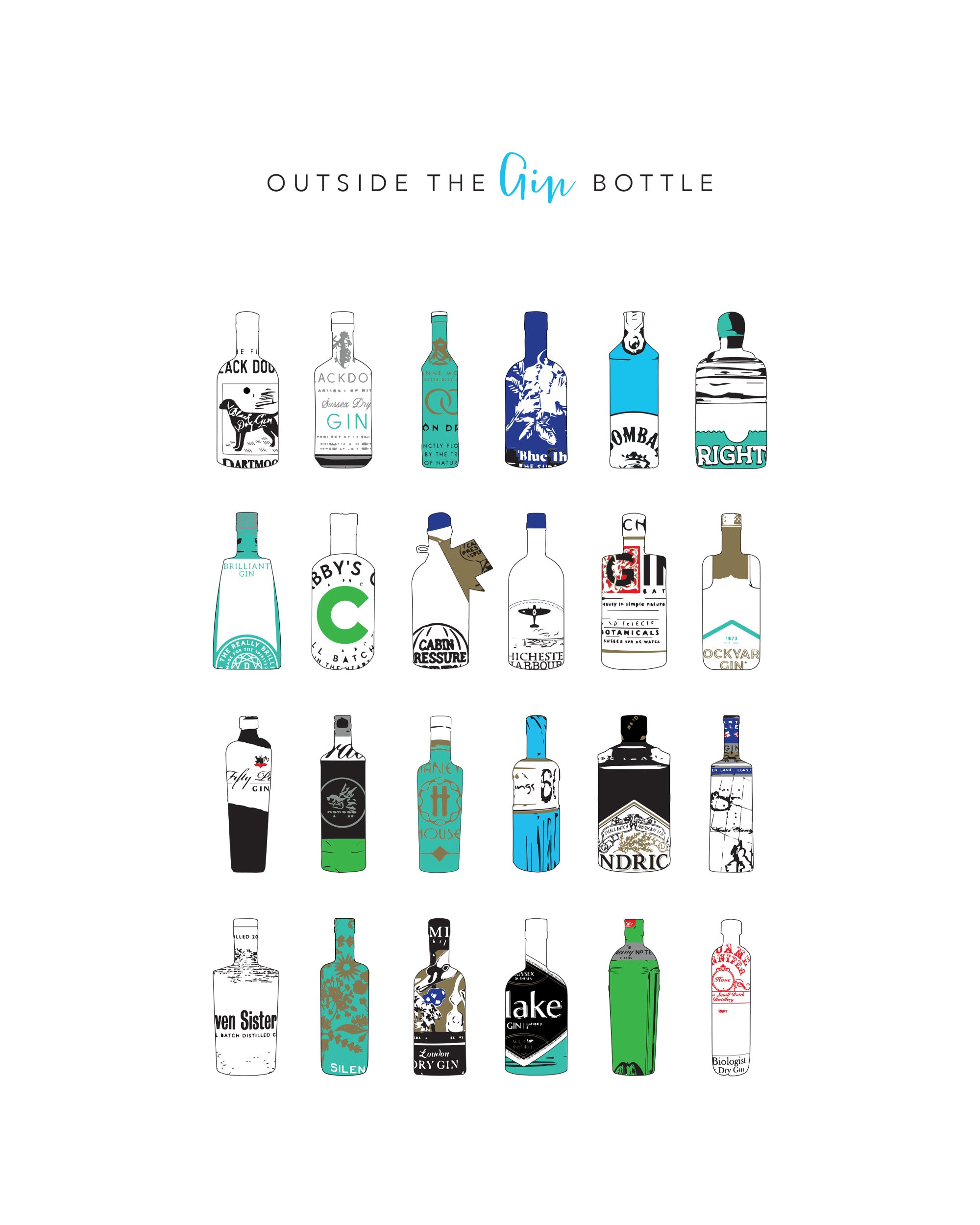 Outside The (Gin) Bottle Greetings Card