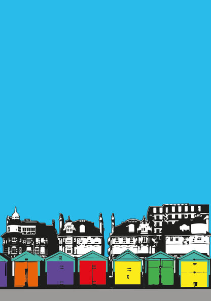 Brighton Beach Huts - A4 Art Print