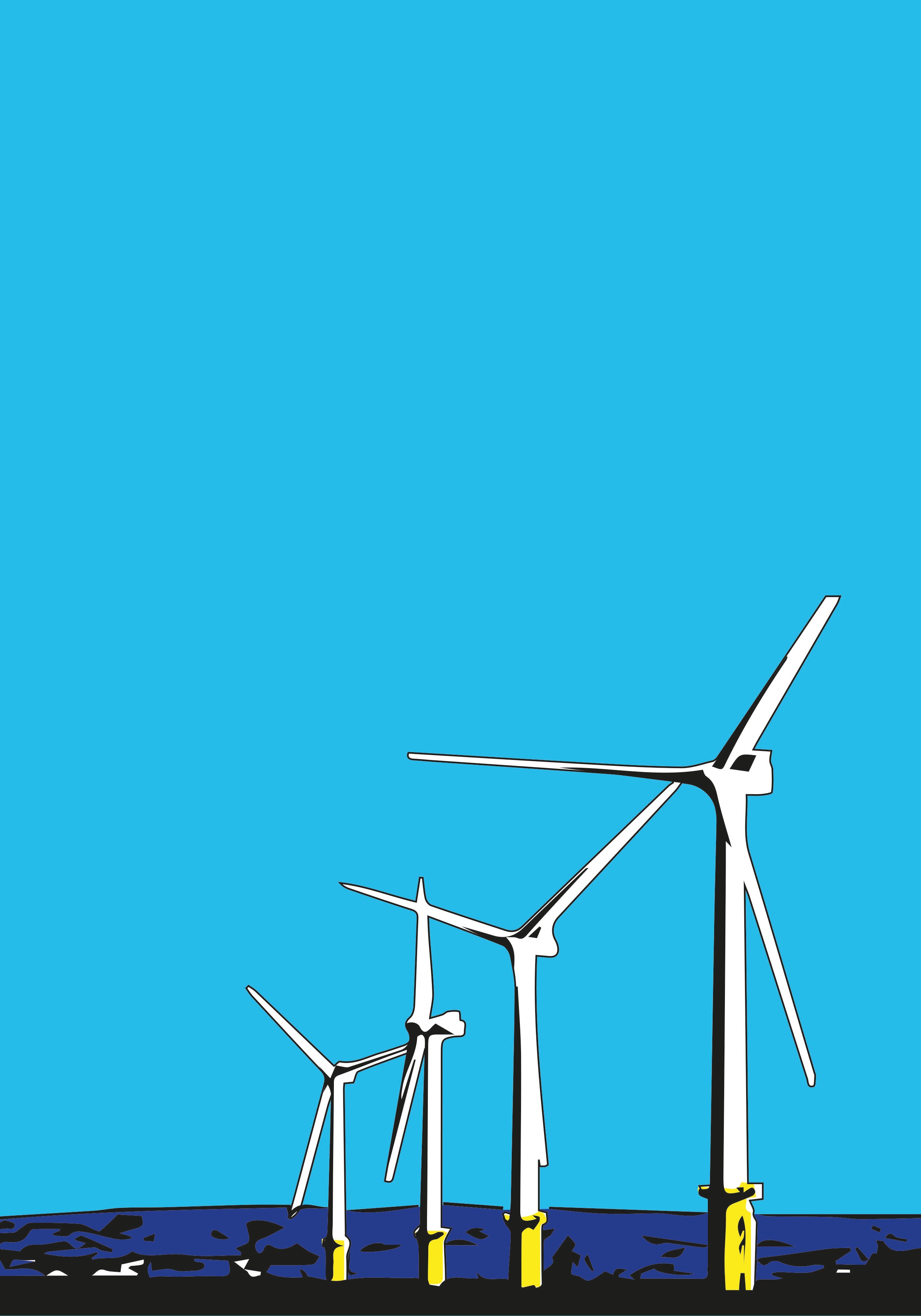 Rampion Windfarm Brighton - A4 Art Print