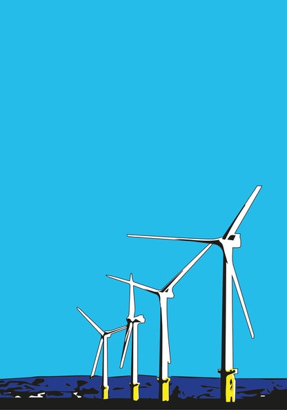 Rampion Windfarm Brighton - A4 Art Print