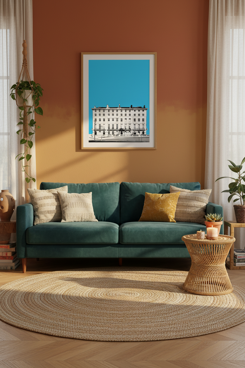 Adelaide Crescent in eclectic bohemian living room