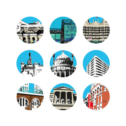 A Round Brighton Buildings Greetings Card