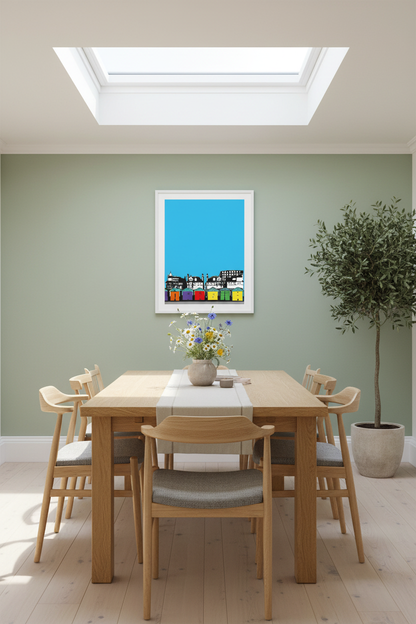 Beach Huts in Scandinavian dining room