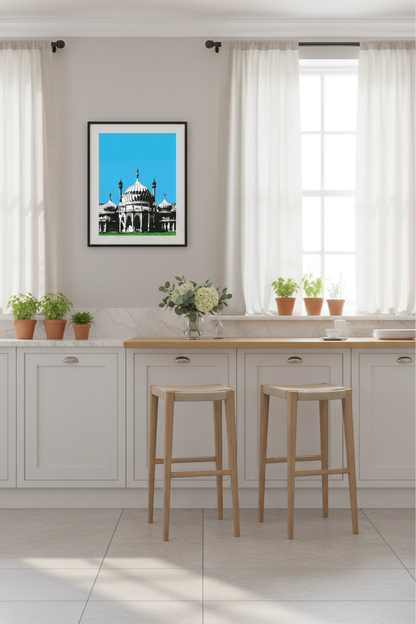 Brighton Pavilion print styled in a bright modern kitchen