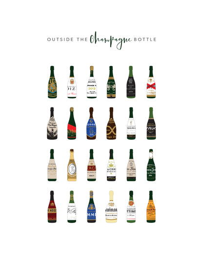 Outside The (Champagne) Bottle Greetings Card